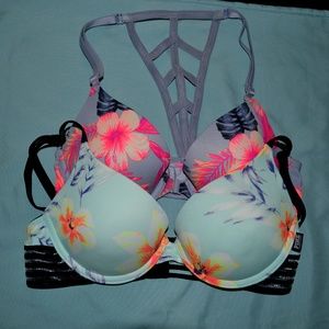 PINK Two Floral Print Bra's